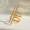 Wholesale Stainless Steel Geometric Light Luxury Ring With Electroplating Treatment For Women