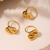 Wholesale 316L Stainless Steel Geometric Light Luxury Style Electroplated Hollow Opening Comma Drop Tail Ring