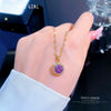 Wholesale Stainless Steel Geometric Light Luxury Style Women's Micro Diamond Necklace