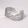 Wholesale Stainless Steel Geometric Line Cross Open Bracelet For Women Electroplated Minimalist Style