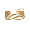 Wholesale Stainless Steel Geometric Line Cross Open Bracelet For Women Electroplated Minimalist Style