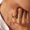 Wholesale Stainless Steel Geometric Line Hip Hop Opening Adjustable Women's Ring With Electroplating