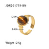 Wholesale Stainless Steel Geometric Line Hip Hop Opening Adjustable Women's Ring With Electroplating