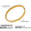 Wholesale Stainless Steel Geometric Line Ring Buckle Bracelet Set 18K Gold Plated Accessories