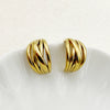 Wholesale Stainless Steel Geometric Lines Retro Earrings With Electroplating