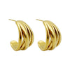 Wholesale Stainless Steel Geometric Lines Retro Earrings With Electroplating