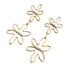 Wholesale Stainless Steel Geometric Long Earrings For Women With Abstract Flower Hollow Design And Inlaid Zircon Electroplating