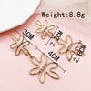 Wholesale Stainless Steel Geometric Long Earrings For Women With Abstract Flower Hollow Design And Inlaid Zircon Electroplating