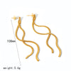 Wholesale Stainless Steel Geometric Long Tassel Earrings With Electroplating Treatment