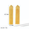 Wholesale Stainless Steel Geometric Long Tassel Earrings With Electroplating Treatment
