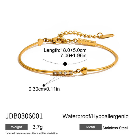 Wholesale Stainless Steel Geometric Love Bracelet For Women With Electroplating Light Luxury High End Jewelry