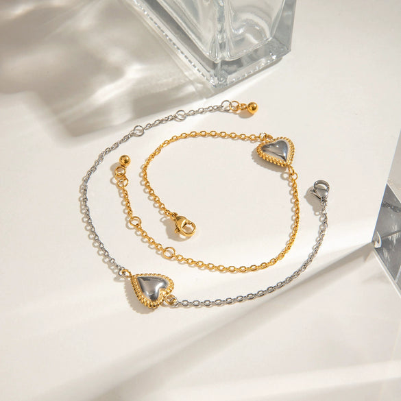 Wholesale Stainless Steel Geometric Love Bracelet With Gold And Silver Color Matching And Electroplating Treatment For Women