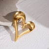 Wholesale Stainless Steel Geometric Love Brooch Electroplated Light Luxury Design Simple Versatile For Women