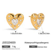 Wholesale Stainless Steel Geometric Love Earrings For Women With Electroplating Light Luxury High End Zircon Jewelry That Doesn't Fade