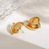 Wholesale Stainless Steel Geometric Love Earrings With Rhinestones And Electroplating Treatment