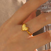 Wholesale Stainless Steel Geometric Love Heartshaped Ring For Women With Electroplating