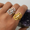 Wholesale Stainless Steel Geometric Love Hollow Heart Open Ring With Vacuum Real Gold Plating In Pvd Furnace Unisex Hand Accessories