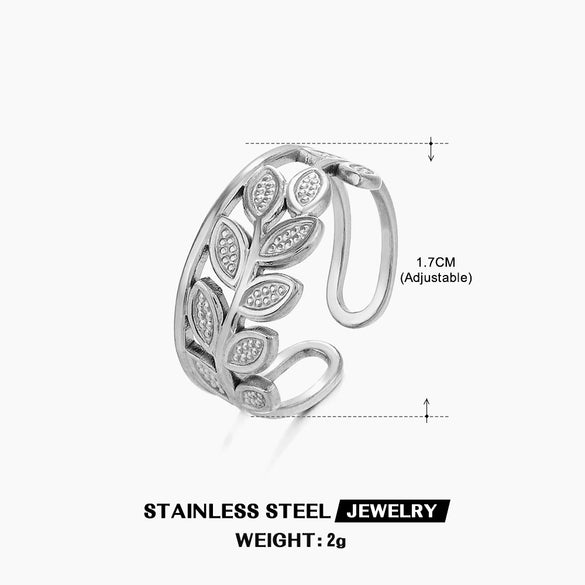 Wholesale Stainless Steel Geometric Love Open Ring For Women 18K Gold Plated