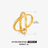 Wholesale Stainless Steel Geometric Love Open Ring For Women 18K Gold Plated