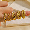 Wholesale Stainless Steel Geometric Love Open Ring For Women 18K Gold Plated