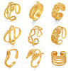 Wholesale Stainless Steel Geometric Love Open Ring For Women 18K Gold Plated