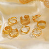 Wholesale Stainless Steel Geometric Love Open Ring For Women 18K Gold Plated