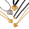 Wholesale Stainless Steel Geometric Love Peach Heart Necklace For Women With Electroplating Treatment