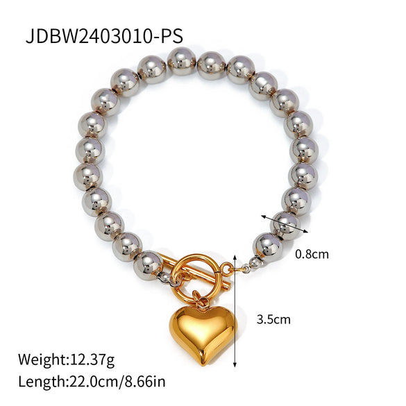 Wholesale Stainless Steel Geometric Love Peach Heart Necklace For Women With Electroplating Treatment
