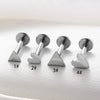 Wholesale Stainless Steel Geometric Love Shape Piercing Earrings With Electroplating Treatment