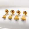 Wholesale Stainless Steel Geometric Love Shape Piercing Earrings With Electroplating Treatment