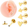 Wholesale Stainless Steel Geometric Love Shape Piercing Earrings With Electroplating Treatment