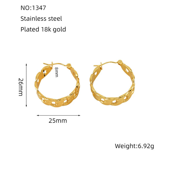 Wholesale Stainless Steel Geometric Love Star Hollow Hoop Earrings For Women With Electroplating Treatment