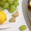 Wholesale Stainless Steel Geometric Love Zircon Earrings Electroplating Design For Women