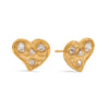Wholesale Stainless Steel Geometric Love Zircon Earrings Electroplating Design For Women
