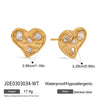 Wholesale Stainless Steel Geometric Love Zircon Earrings Electroplating Design For Women