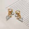 Wholesale Stainless Steel Geometric Love Zircon Pendant Earrings With 18K Gold Electroplating Quiet Design Sense For Women