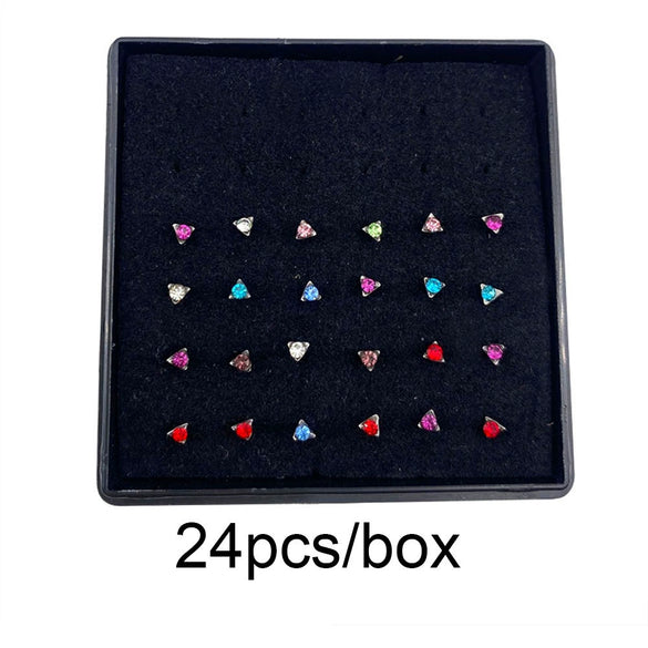 Wholesale Stainless Steel Geometric Ltype Nose Ring Set With Diamonds Puncture Jewelry Unisex