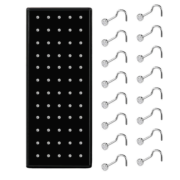 Wholesale Stainless Steel Geometric Ltype Nose Ring Set With Diamonds Puncture Jewelry Unisex