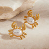 Wholesale Stainless Steel Geometric Marine Holiday Style Earrings With Electroplating