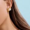 Wholesale Stainless Steel Geometric Marine Holiday Style Earrings With Electroplating