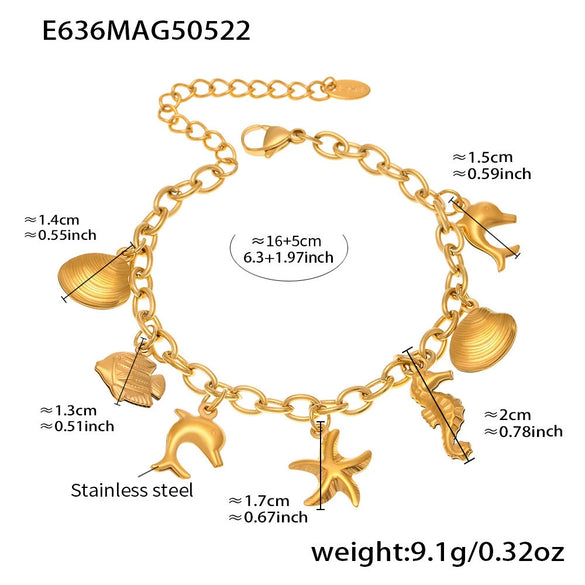 Wholesale Stainless Steel Geometric Marine Style Diy Accessories Bracelet And Anklet For Women With Electroplating
