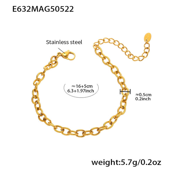 Wholesale Stainless Steel Geometric Marine Style Diy Accessories Bracelet And Anklet For Women With Electroplating