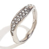 Wholesale Stainless Steel Geometric Micro Inlaid White Diamond Electroplated 18K Gold Bracelet And Irregular Ring For Women