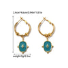 Wholesale Stainless Steel Geometric Microinlaid Electroplated Women's Retro Earrings