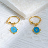 Wholesale Stainless Steel Geometric Microinlaid Electroplated Women's Retro Earrings