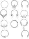 Wholesale Stainless Steel Geometric Minimalist Electroplated Cring Puncture Nasal Ring And Ear Bone Nail