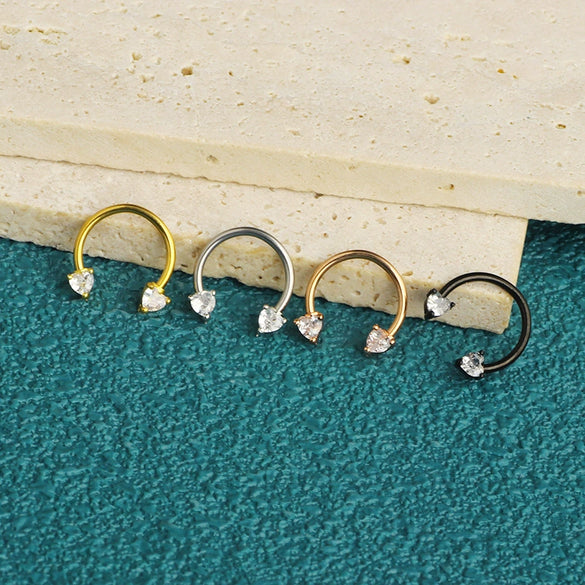 Wholesale Stainless Steel Geometric Minimalist Electroplated Cring Puncture Nasal Ring And Ear Bone Nail