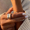 Wholesale Stainless Steel Geometric Minimalist Ring With 18K Gold Electroplating