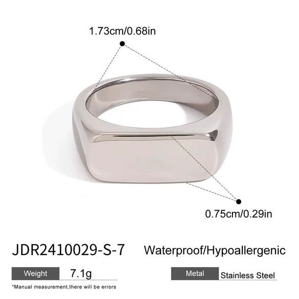 Wholesale Stainless Steel Geometric Minimalist Ring With 18K Gold Electroplating