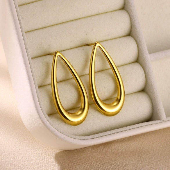 Wholesale Stainless Steel Geometric Minimalist Women's Earrings With Electroplating